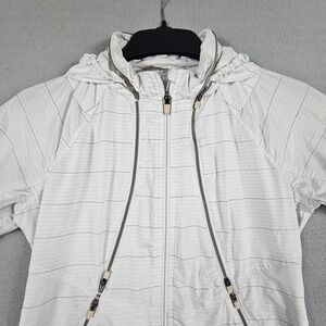 Athleta Run On Jacket Women Small Medium White Windbreaker Jogging Running Hike